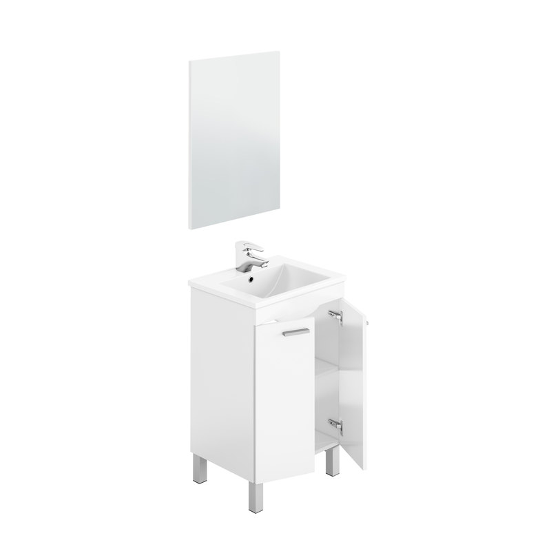 mueble lavabo pequeno 2 puertas y espejo koncept