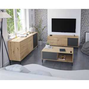 mueble tv 130cm gris y roble urban plus 2