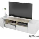 mueble tv madera y blanco 130 cm 0f6624a