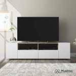 mueble tv madera y blanco con puertas 0f6624a