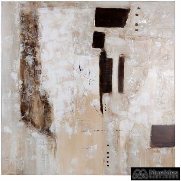 Pintura abstracto 2 m marron lienzo 120 x 280 x 120 cm 2