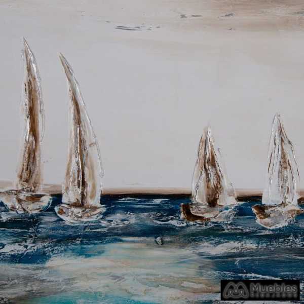 pintura barcos azul gris lienzo 120 x 350 x 120 cm 3