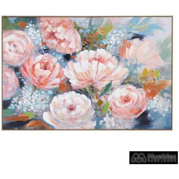 Pintura flores lienzo decoracion 120 x 5 x 80 cm