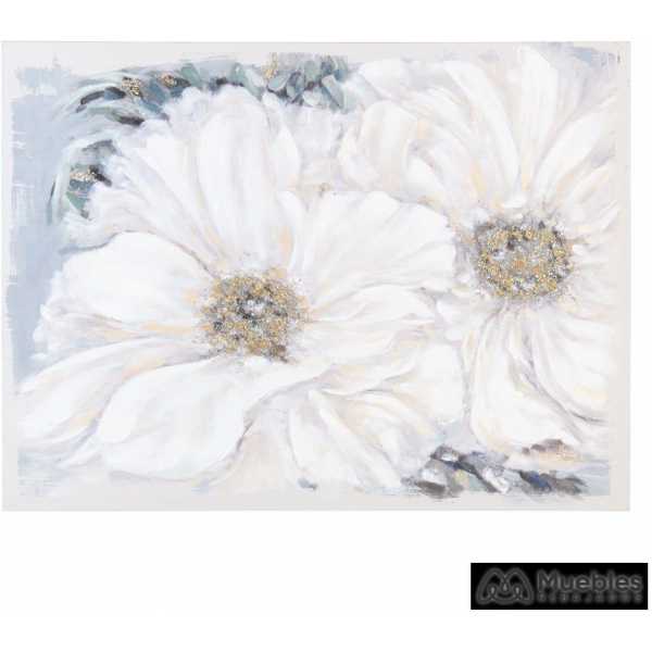 Pintura flores lienzo decoracion 90 x 280 x 120 cm