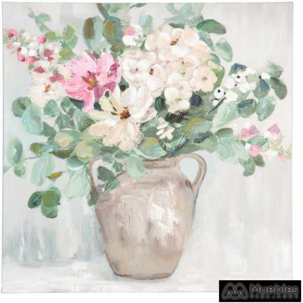 Pintura jarron flores lienzo decoracion 80 x 280 x 80 cm
