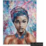 pintura mujer multicolor lienzo 120 x 350 x 90 cm