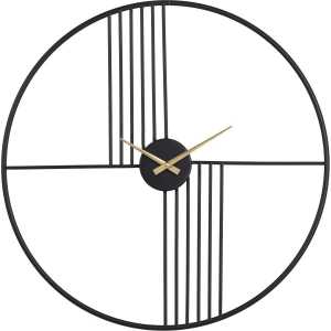 reloj pared negro metal decoracion 60 x 5 x 60 cm