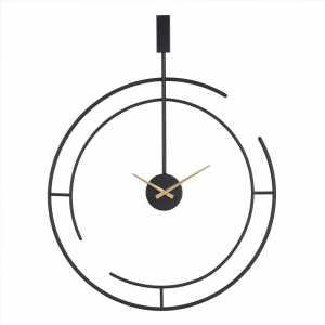 reloj pared negro metal decoracion 60 x 5 x 76 cm