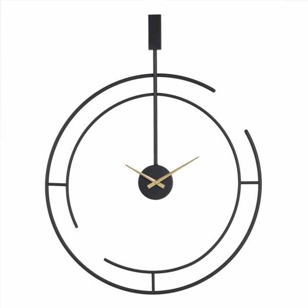 Reloj pared negro metal decoracion 60 x 5 x 76 cm