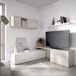 salon tv compacto blanco brillo 5