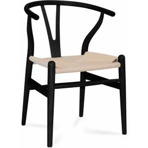 silla altea madera negra rattan natural 4