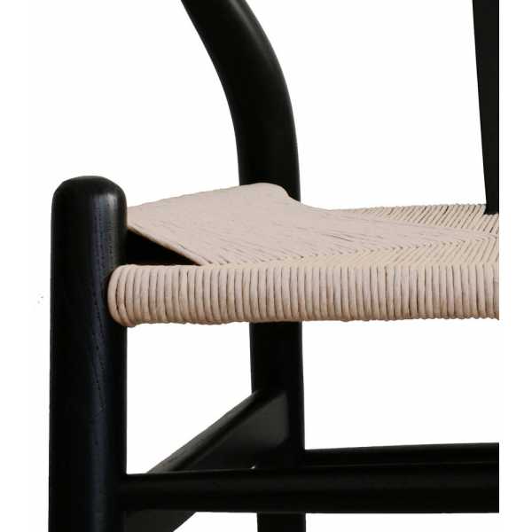silla altea madera negra rattan natural 6