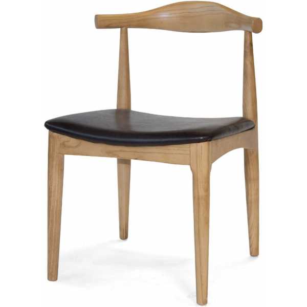silla altea madera negra rattan natural
