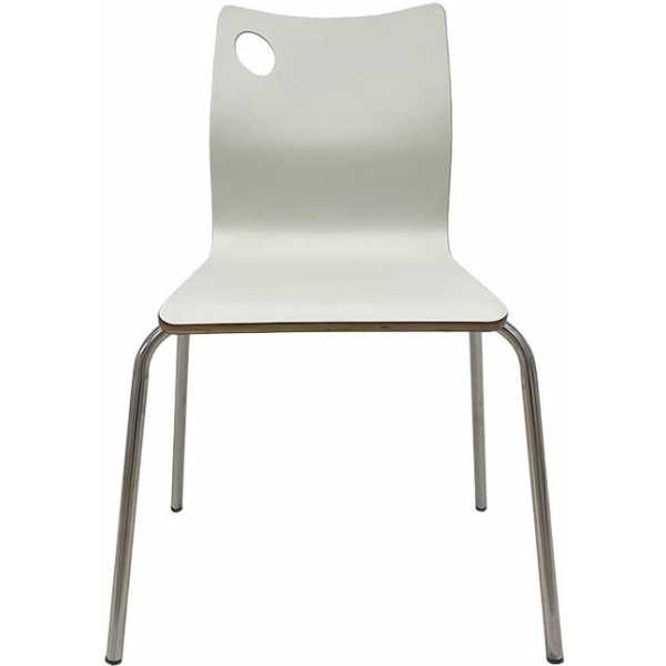 silla amelie apilable acero inoxidable asiento laminado hpl blanco roto 1