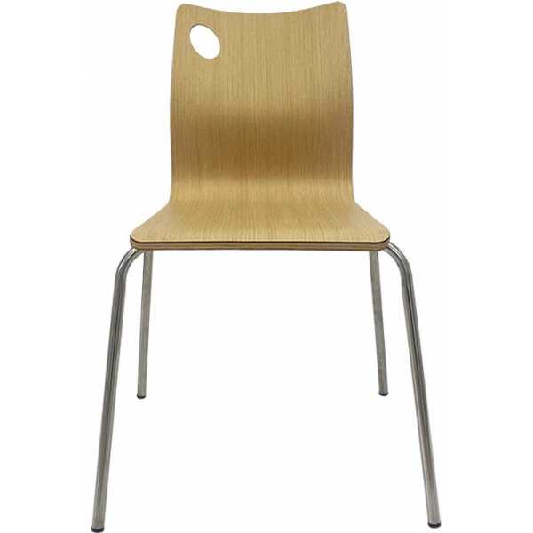 silla amelie apilable acero inoxidable asiento laminado hpl color natural 1