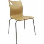 silla amelie apilable acero inoxidable asiento laminado hpl color natural