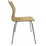 silla amelie apilable acero inoxidable asiento laminado hpl color natural 2