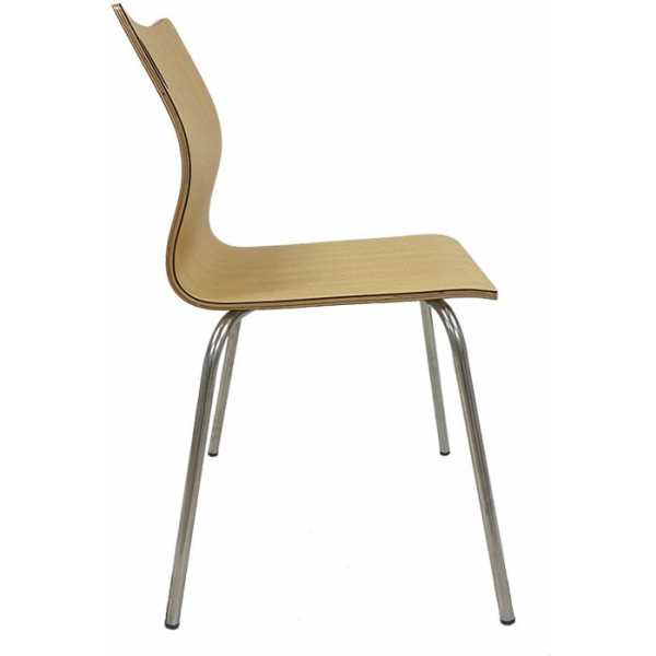 silla amelie apilable acero inoxidable asiento laminado hpl color natural 2