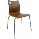 silla amelie apilable acero inoxidable asiento laminado hpl color nogal