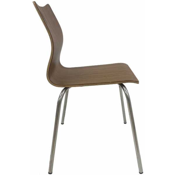 silla amelie apilable acero inoxidable asiento laminado hpl color nogal 2