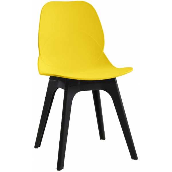 silla aries polipropileno negro y amarillo