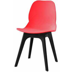 silla aries polipropileno negro y rojo