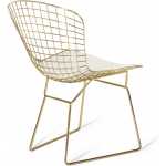 silla bertoia oro asiento blanco 1