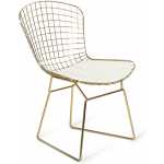 silla bertoia oro asiento blanco 3