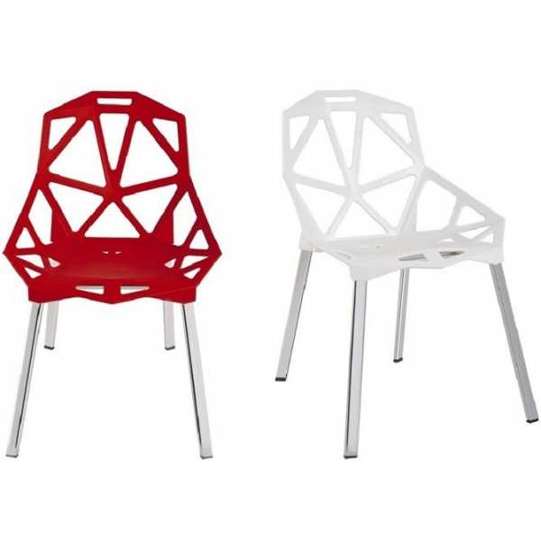 silla camy aluminio polipropileno rojo