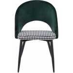 silla cleo metal tapizado verde con pata de gallo 1