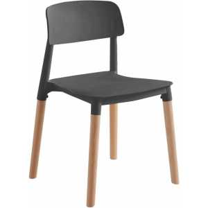 silla croscat su madera polipropileno gris oscuro