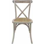 silla cross apilable madera de haya blanco vintage asiento de ratan 1