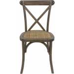 silla cross apilable madera de haya nogal vintage asiento de ratan 1