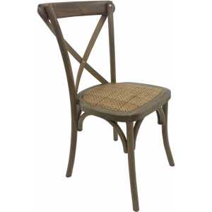 silla cross apilable madera de haya nogal vintage asiento de ratan