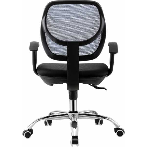 silla de oficina mirafiori brazos malla azul y tejido negro 1