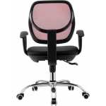 silla de oficina mirafiori brazos malla roja y tejido negro 2