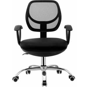silla de oficina mirafiori brazos malla y tejido negro 1