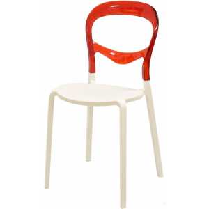 silla festival polipropileno blanco respaldo policarbonato rojo