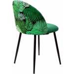 silla floral metal tapizado velvet verde con trasera floral a juego 2