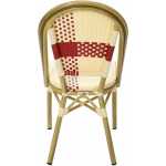 silla garnier apilable aluminio ratan beige y rojo 1