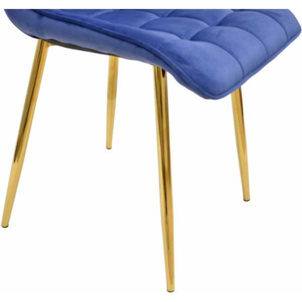silla gilda metal dorado tejido velvet azul 4