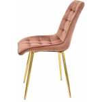 silla gilda metal dorado tejido velvet rosa coral 1