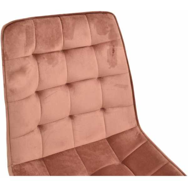 silla gilda metal dorado tejido velvet rosa coral 3