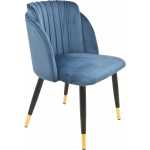 silla glamour metal tapizado velvet azul