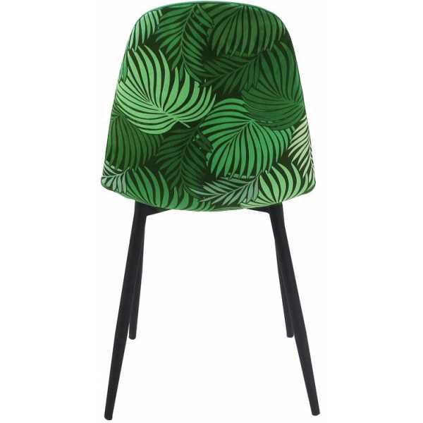 silla horus metal tapizado velvet verde con trasera floral a juego 3