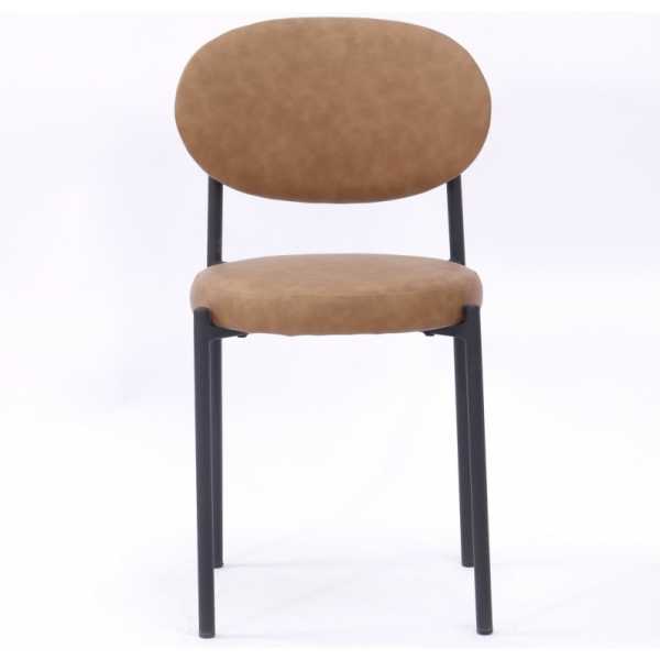 silla keops metal tapizado similpiel marron claro 1