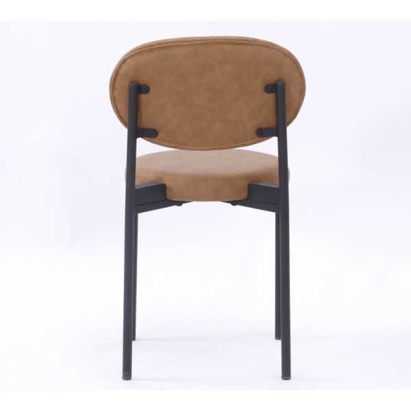 silla keops metal tapizado similpiel marron claro 2