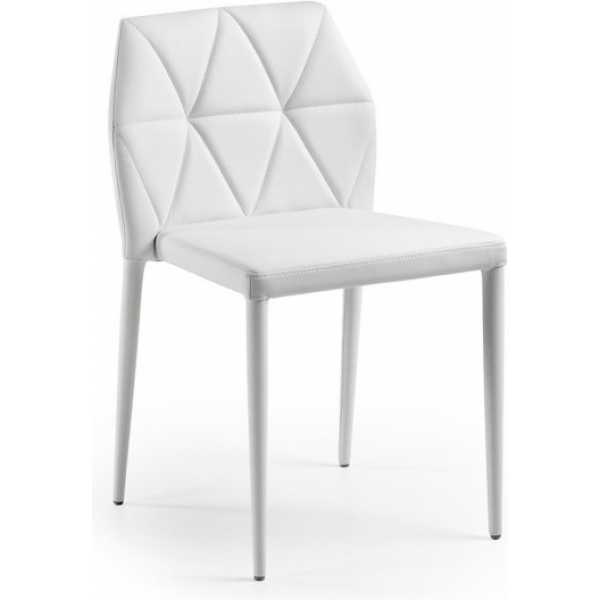 silla larbi tapizada blanca