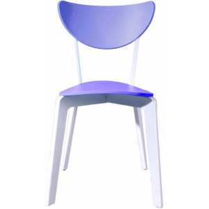 silla lina apilable polipropileno blanco y azul