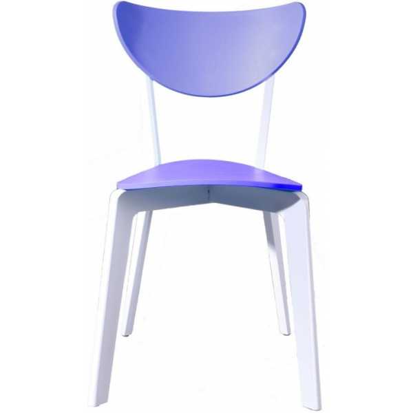 silla lina apilable polipropileno blanco y azul